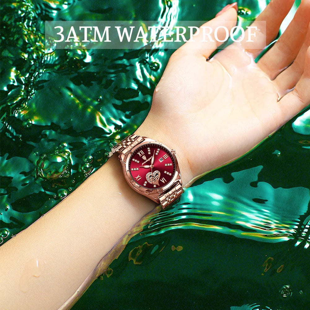 Luxury Woman Watches Waterproof Luminous Date Stainless Steel Women's
