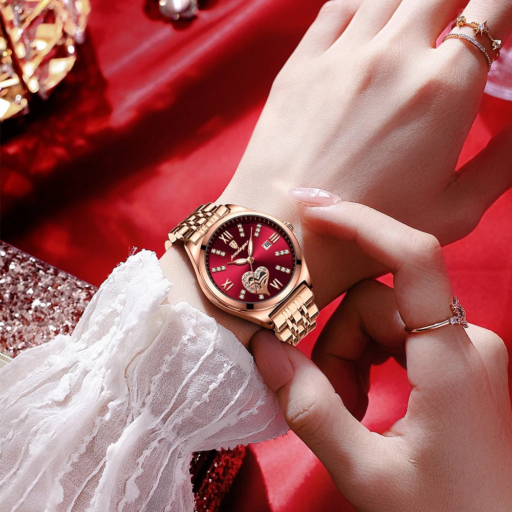 Luxury Woman Watches Waterproof Luminous Date Stainless Steel Women's