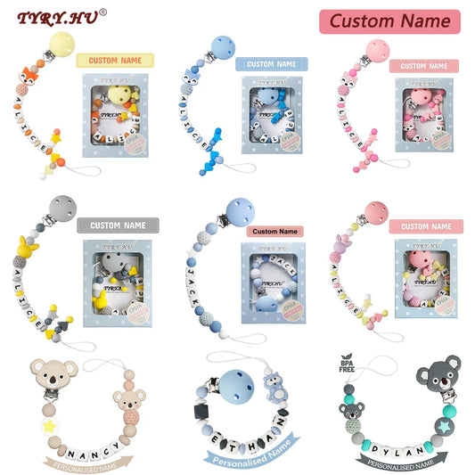 1pc DIY Silicone Baby Pacifier Clip Personalised Name